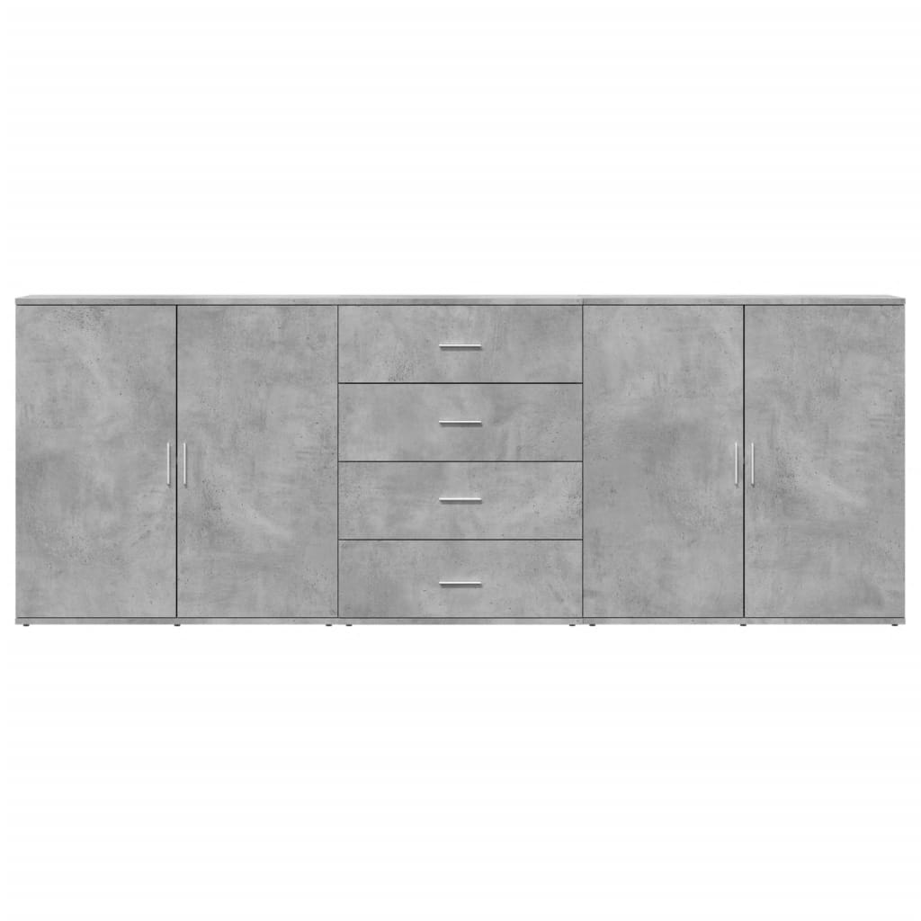 Sideboards 3 pcs Concrete Grey Engineered Wood